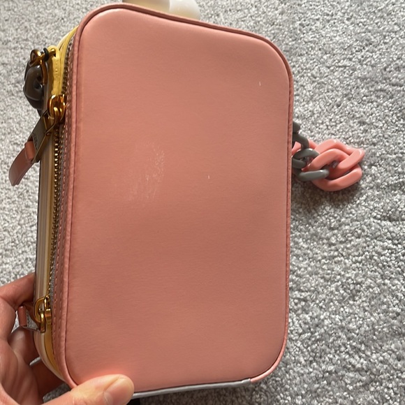 Marc Jacobs The Vanity Peach & Gray Crossbody Bag with Crossbody + Wrist Strap - Picture 13 of 14